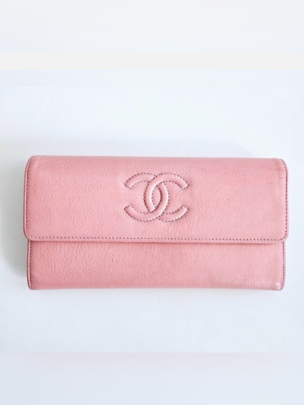 Chanel Pink Calfskin Long Wallet